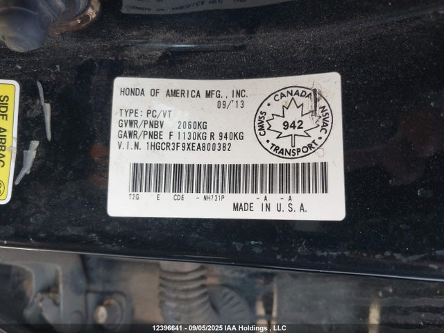 Honda j35y1 2014 1HGCR3F9XEA800382 Image 19