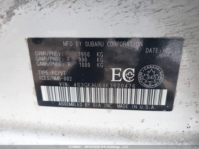 4S3GKAU64K3620476 Subaru Impreza