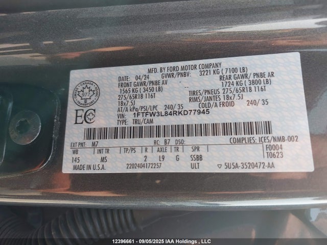1FTFW3L84RKD77945 Ford gtdi