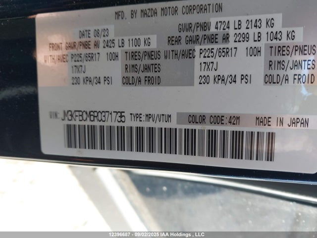 JM3KFBCM6R0371735 Mazda py cylinder deactivation