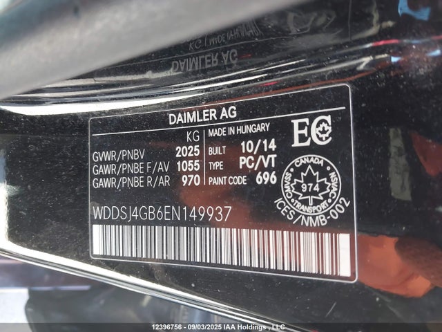 Mercedes-Benz 2014 2014 WDDSJ4GB6EN149937 Image 9