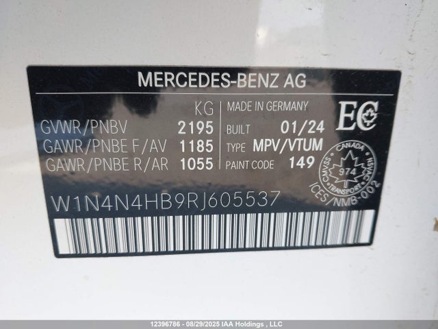 W1N4N4HB9RJ605537 Mercedes-Benz m260