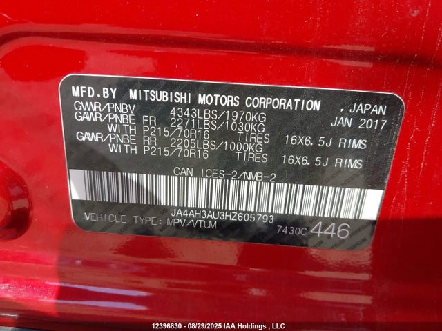 JA4AH3AU3HZ605793 Mitsubishi 2.0 dohc mivec