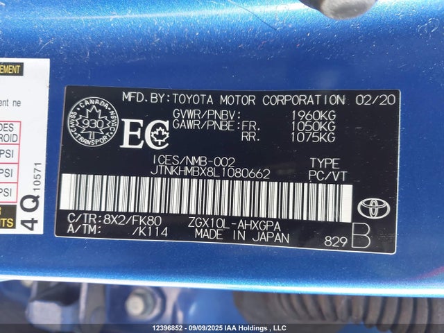 JTNKHMBX8L1080662 Toyota 3zr-fae