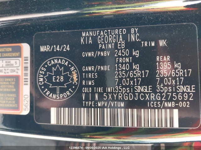 5XYRGDJCXRG275692 KIA gdi theta-iii