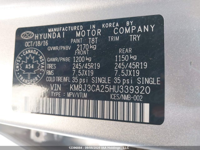 Hyundai t-gdi gamma 2017 KM8J3CA25HU339320 Image 9