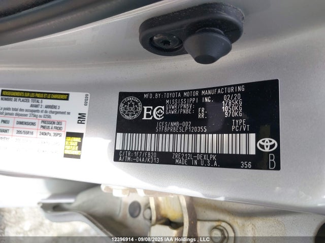Toyota 2zr-fae 2020 5YFBPRBE5LP120355 Image 9