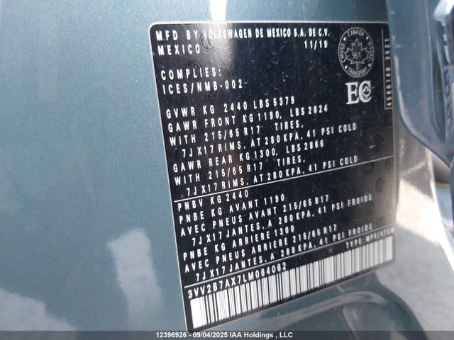 Volkswagen Tiguan 2020 3VV2B7AX7LM064062 Image 19