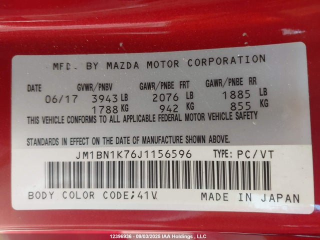 Mazda pe 2018 JM1BN1K76J1156596 Image 19