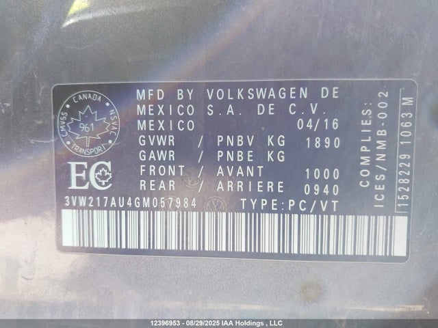 3VW217AU4GM057984 Volkswagen 1.8 tsi