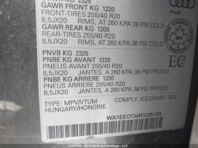Audi 45 tfsi 2024 WA1EECF34R1035183 Image 9