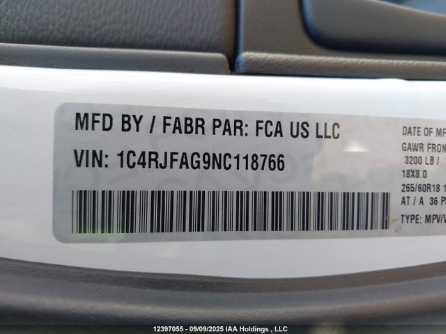 1C4RJFAG9NC118766 Jeep Grand Cherokee