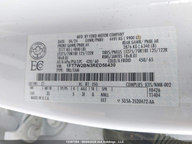 Ford F-250 2024 1FT7W2BN3RED56430 Image 9