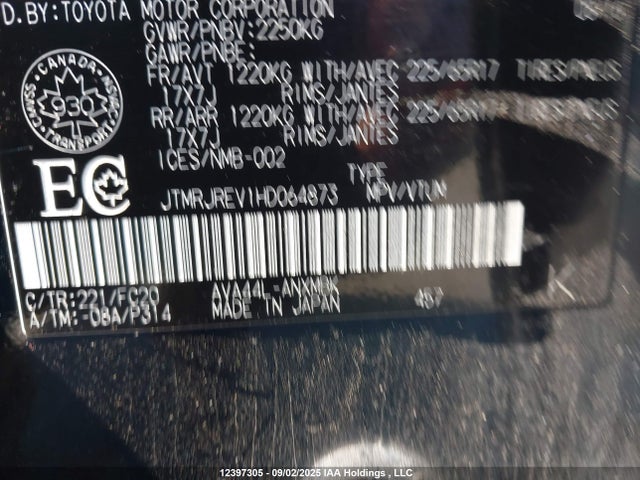 JTMRJREV1HD064873 Toyota 2ar-fxe, 2jm+2fm