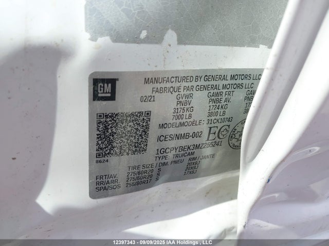 1GCPYBEK3MZ255241 Chevrolet l3b
