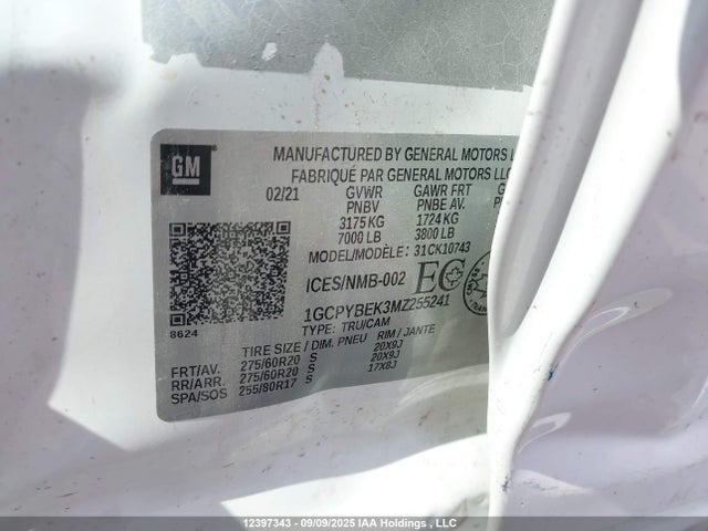 1GCPYBEK3MZ255241 Chevrolet l3b