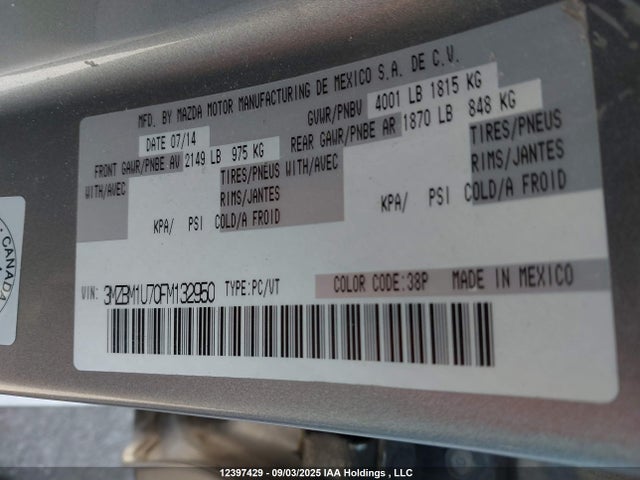 Mazda pe 2015 3MZBM1U70FM132950 Image 17