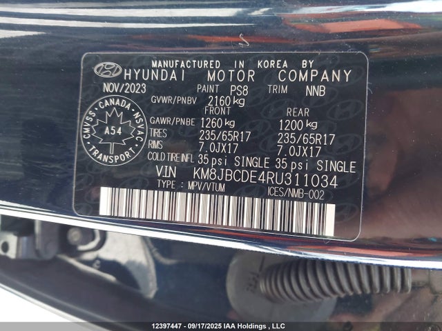 Hyundai gdi theta iii 2024 KM8JBCDE4RU311034 Image 9