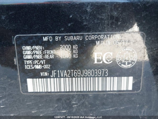 Subaru 2018 2018 JF1VA2T69J9803973 Image 19