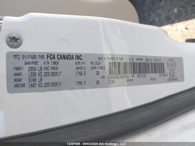 2C4RDGBG6JR307940 Dodge Grand Caravan