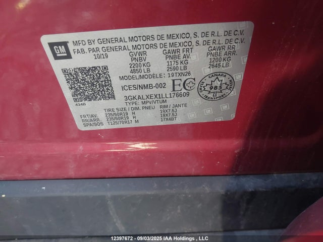 3GKALXEX1LL176609 GMC ltg