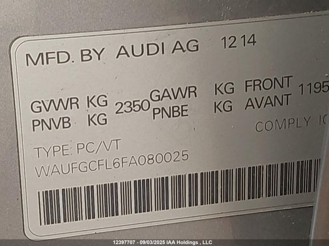 Audi S4 2015 WAUFGCFL6FA080025 Image 9
