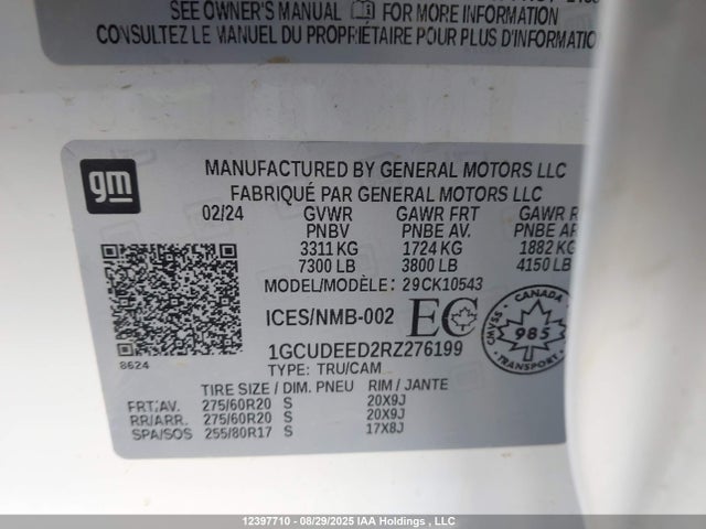 1GCUDEED2RZ276199 Chevrolet l84