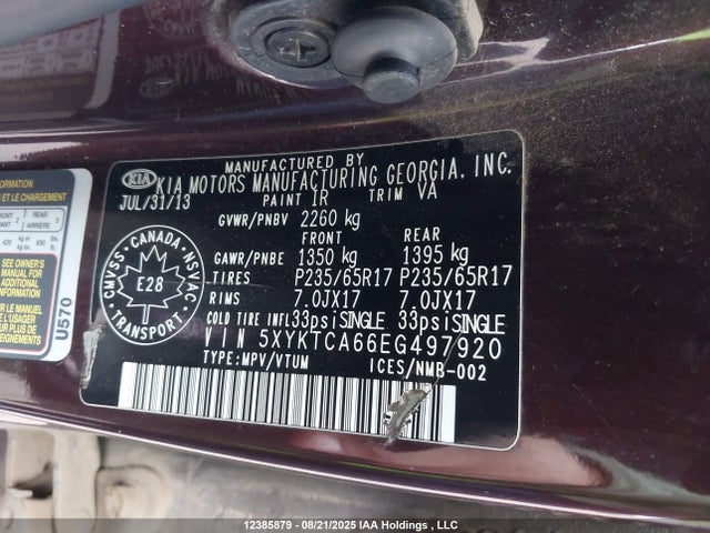 5XYKTCA66EG497920 KIA dohc t-gdi theta-ii