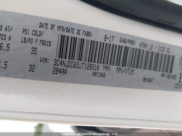 3C4NJDDB3JT128310 Jeep Compass