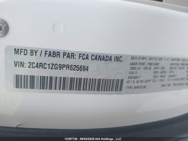 2C4RC1ZG9PR625694 Chrysler grand caravan