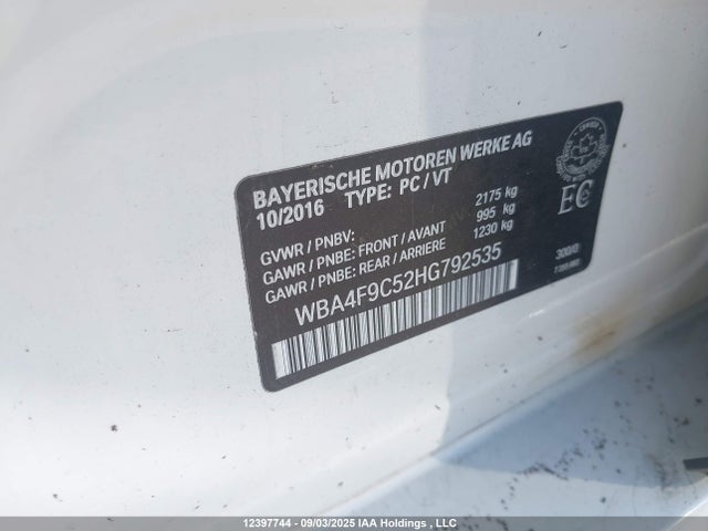 BMW 430I 2017 WBA4F9C52HG792535 Image 9