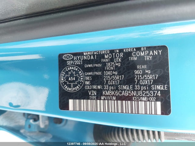 Hyundai mpi nu pe 2022 KM8K6CAB5NU825374 Image 9