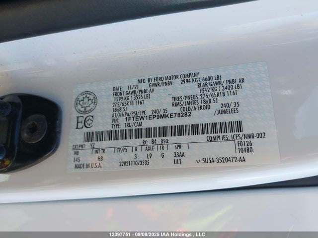 1FTEW1EP9MKE78282 Ford 4v