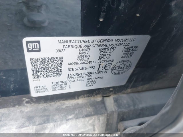 Chevrolet l84 2023 1GNSKBKD0PR157121 Image 9