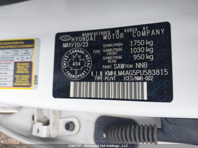 KMHLM4AG5PU583815 Hyundai mpi nu pe
