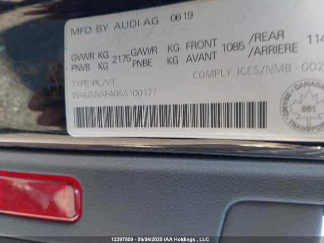 WAUANAF40KA100177 Audi S4