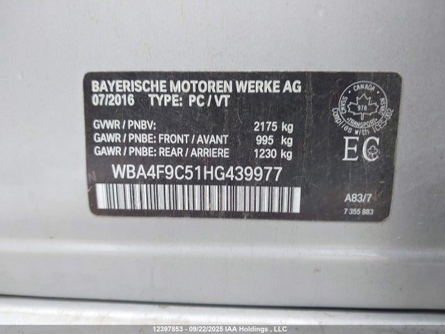 WBA4F9C51HG439977 BMW 2017