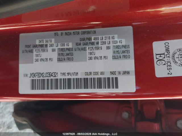JM3KFBDM2J0394321 Mazda py cylinder deactivation