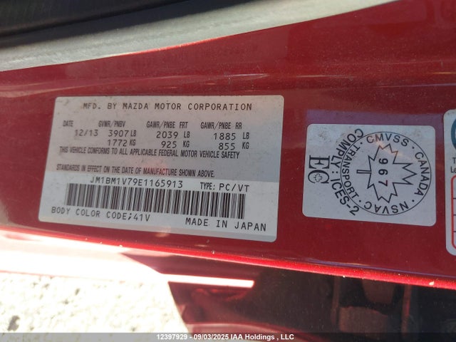 JM1BM1V79E1165913 Mazda pe