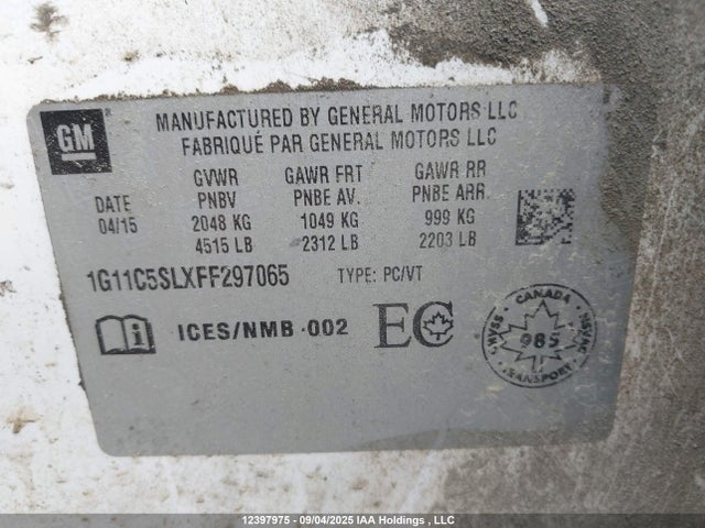 Chevrolet lkw 2015 1G11C5SLXFF297065 Image 9