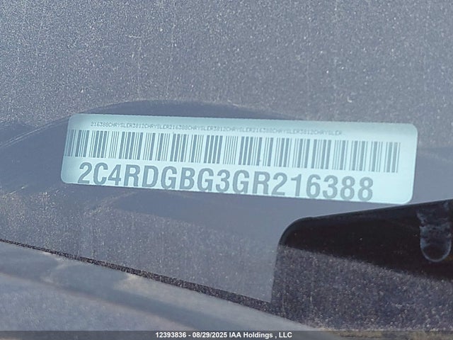 2C4RDGBG3GR216388 Dodge Grand Caravan
