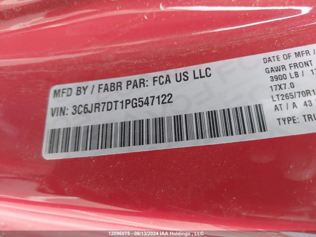 3C6JR7DT1PG547122 RAM 1500