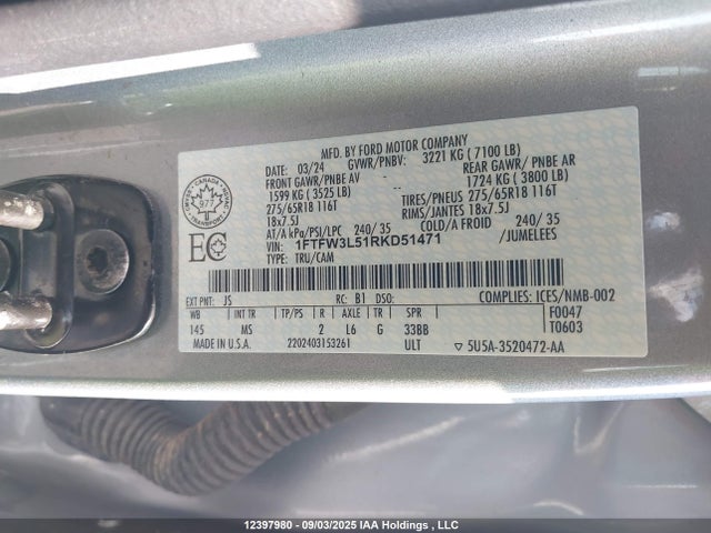 1FTFW3L51RKD51471 Ford 5.0l-4v