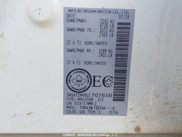 5N1AT2MV6LC707650 Nissan 2020