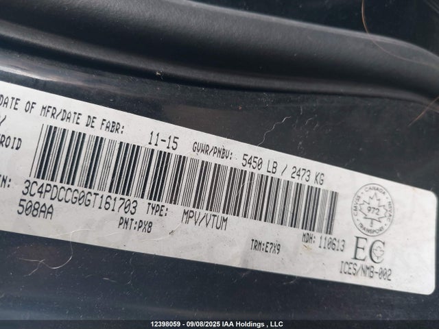 Dodge 2016 2016 3C4PDCCG0GT161703 Image 9