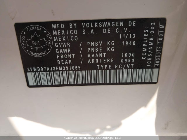 3VWD07AJ3EM391065 Volkswagen Jetta