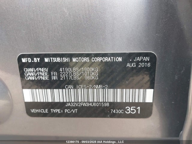 JA32V2FW3HU601598 Mitsubishi 2.4 dohc mivec