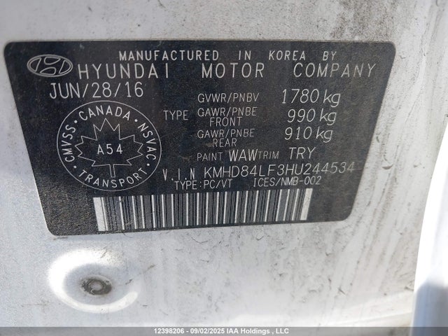 KMHD84LF3HU244534 Hyundai Elantra