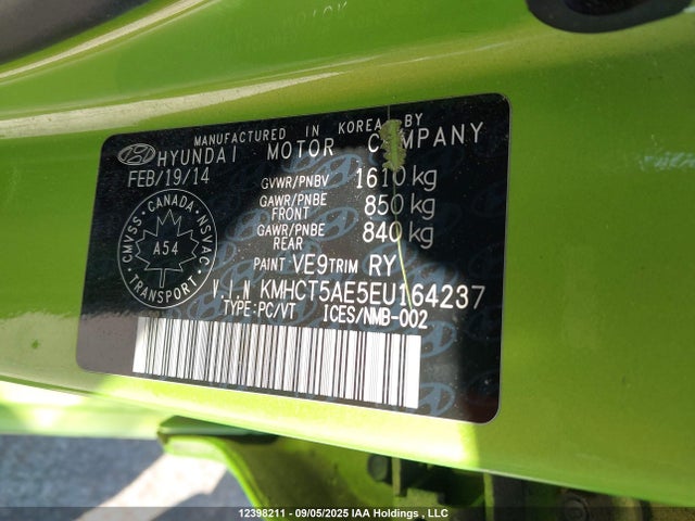 Hyundai dohc gdi gamma 2014 KMHCT5AE5EU164237 Image 19