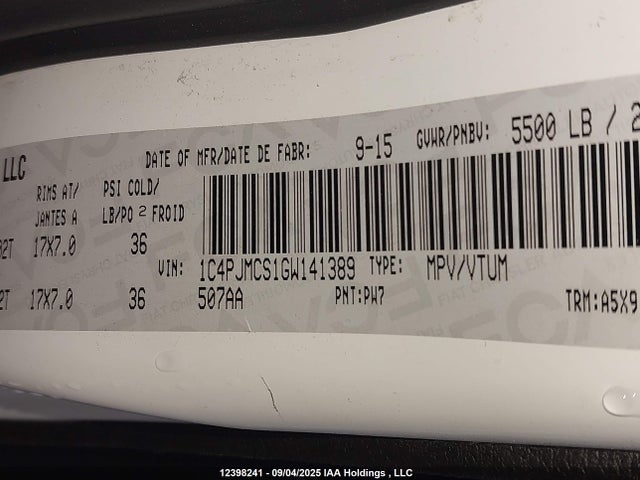 1C4PJMCS1GW141389 Jeep Cherokee